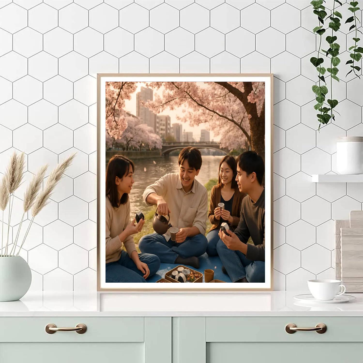 Cherry Blossom Hanami Picnic In Tokyo paint by numbers