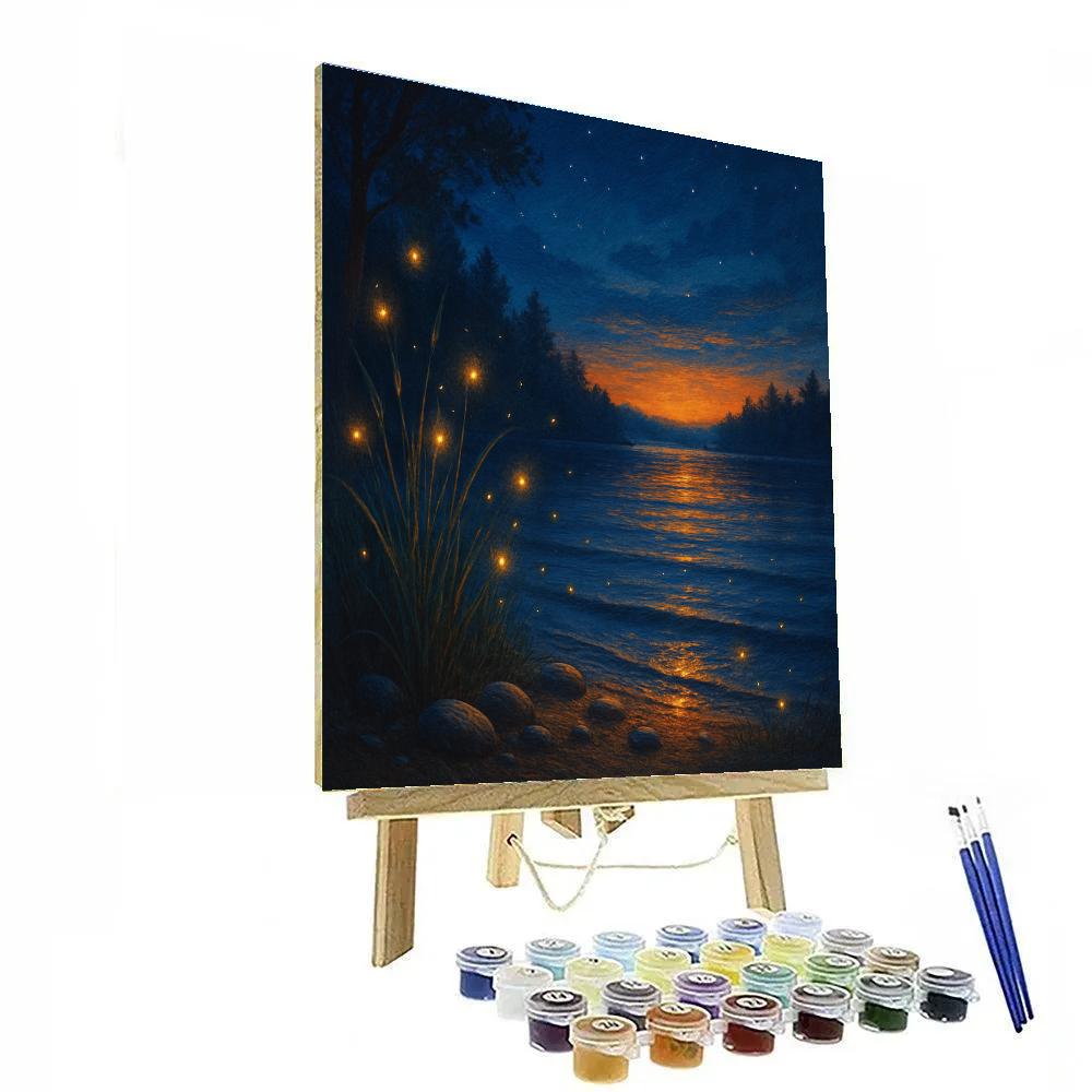 Firefly Evening At Lakes Edge Number painting