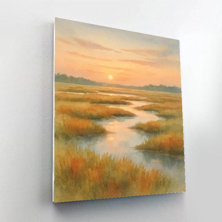 Sunrise Marsh With Glassy Pools DIY paint by numbers