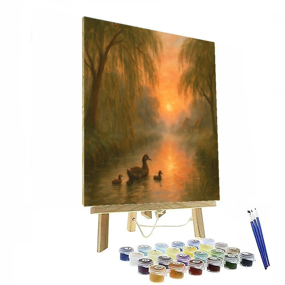 Supernova Ducks On The Misty Canal paint by color