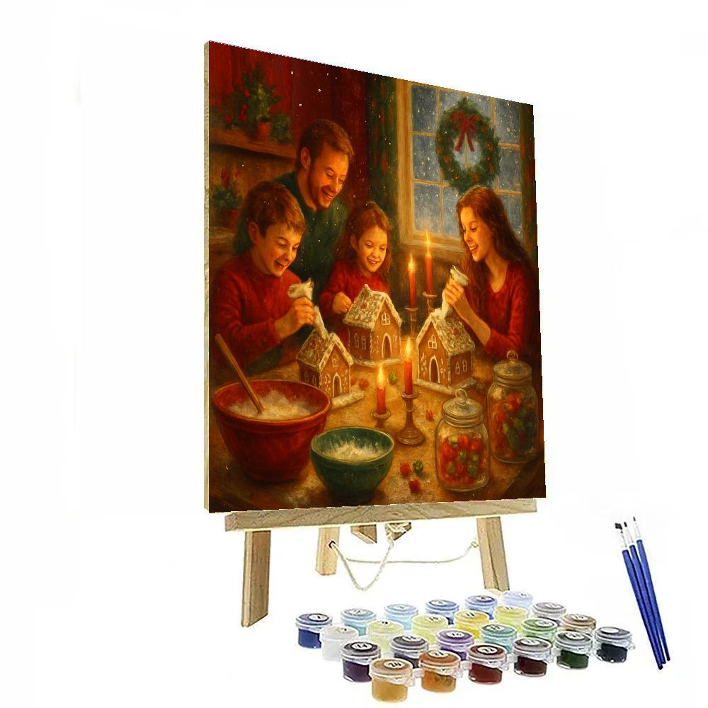 Gingerbread Workshop Evening Painting by numbers kit