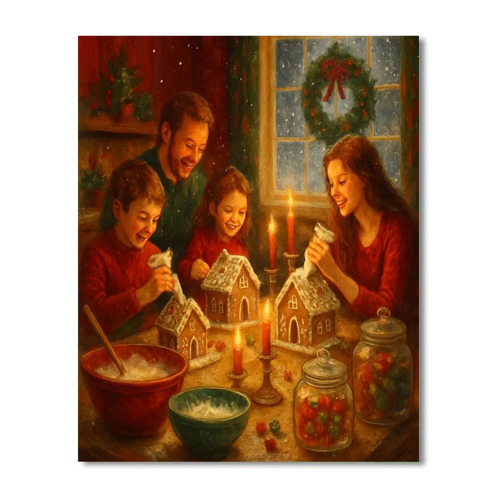Gingerbread Workshop Evening Painting by numbers kit