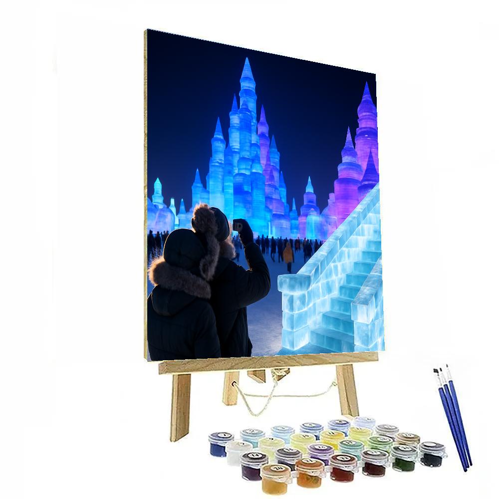 Harbin Ice And Snow Festival Night Sculptures Painting by numbers kit