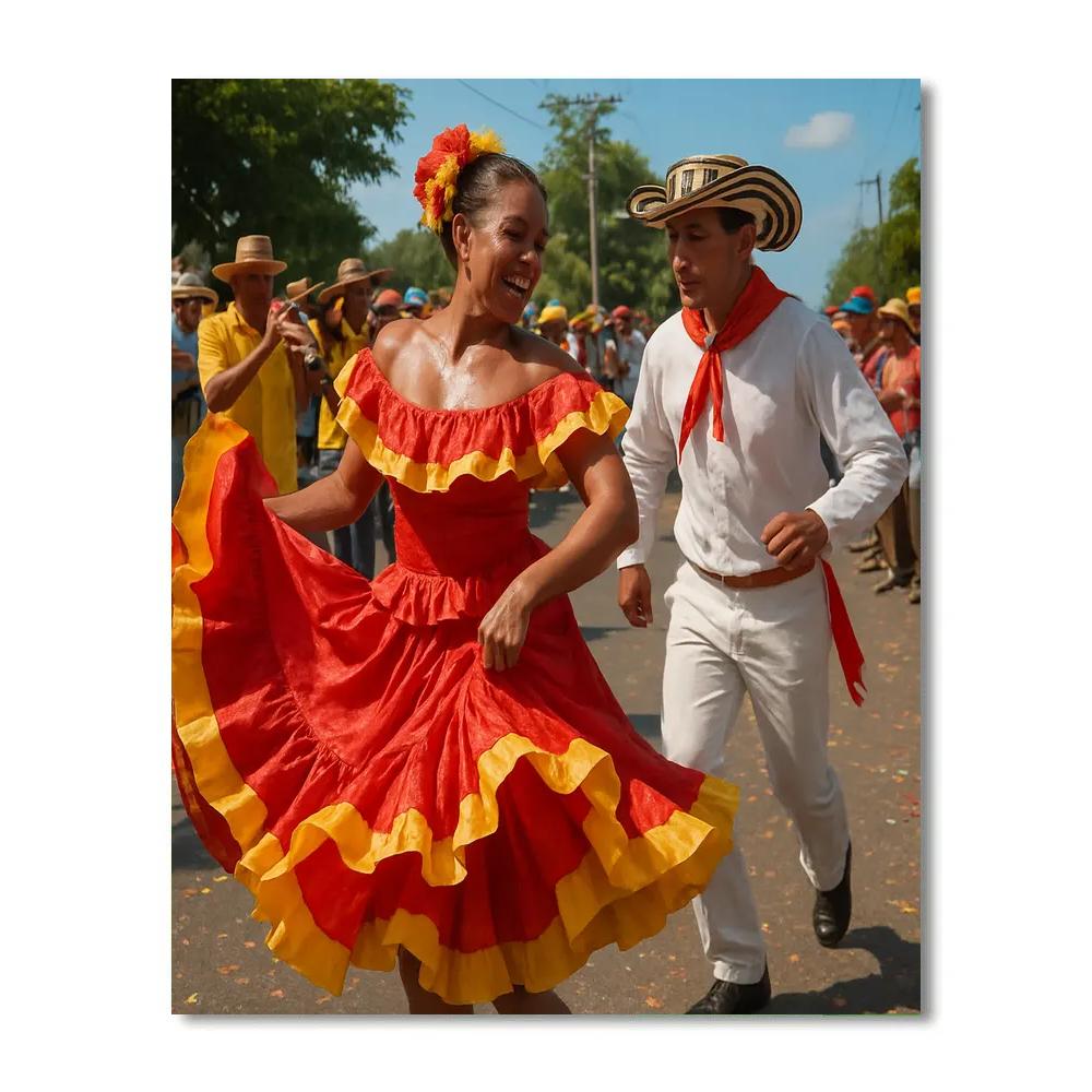 Carnaval De Barranquilla Street Cumbia paint by numbers