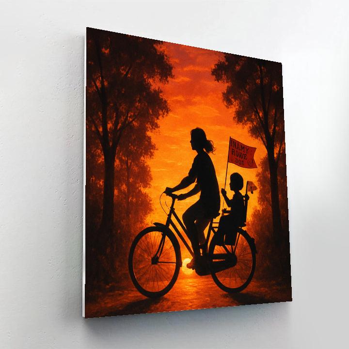 Sunset Bike Ride For Mom painting number kit