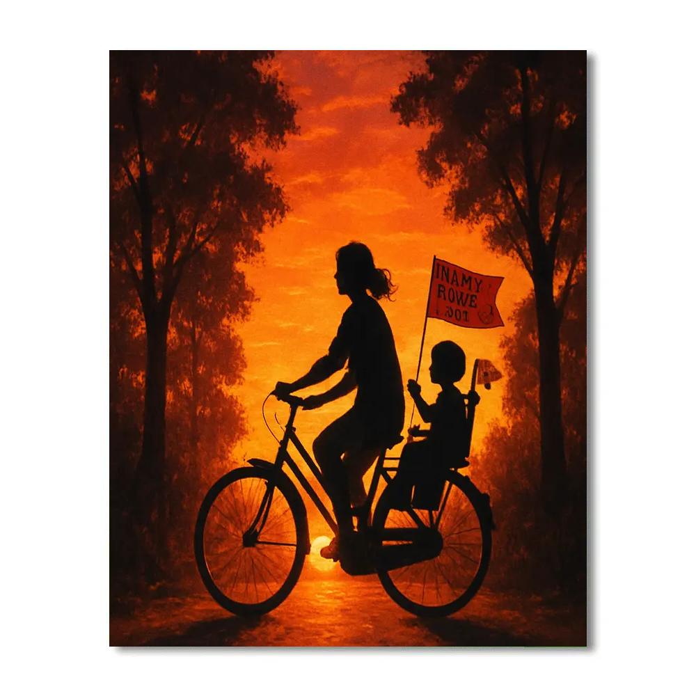 Sunset Bike Ride For Mom painting number kit