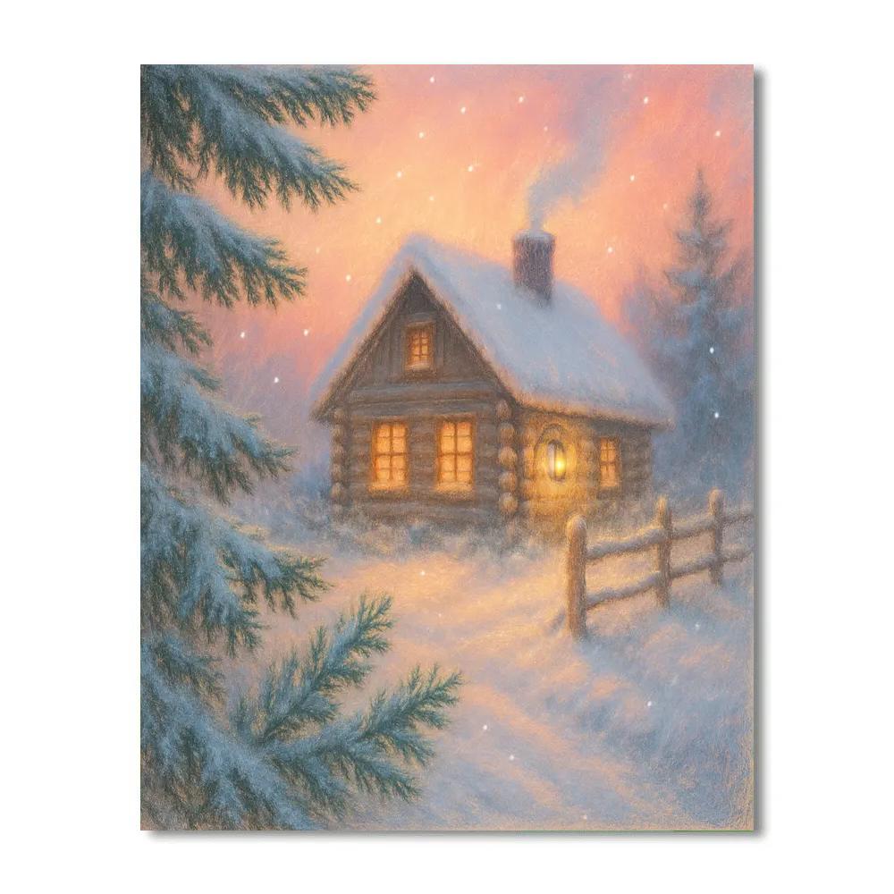 Cabin Lantern At Dawn Paint by numbers kits