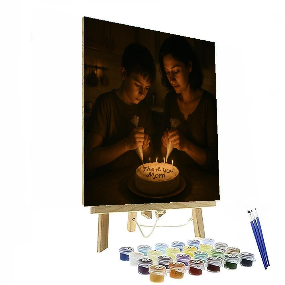 Candlelit Kitchen Thank You Mom Painting by numbers kit