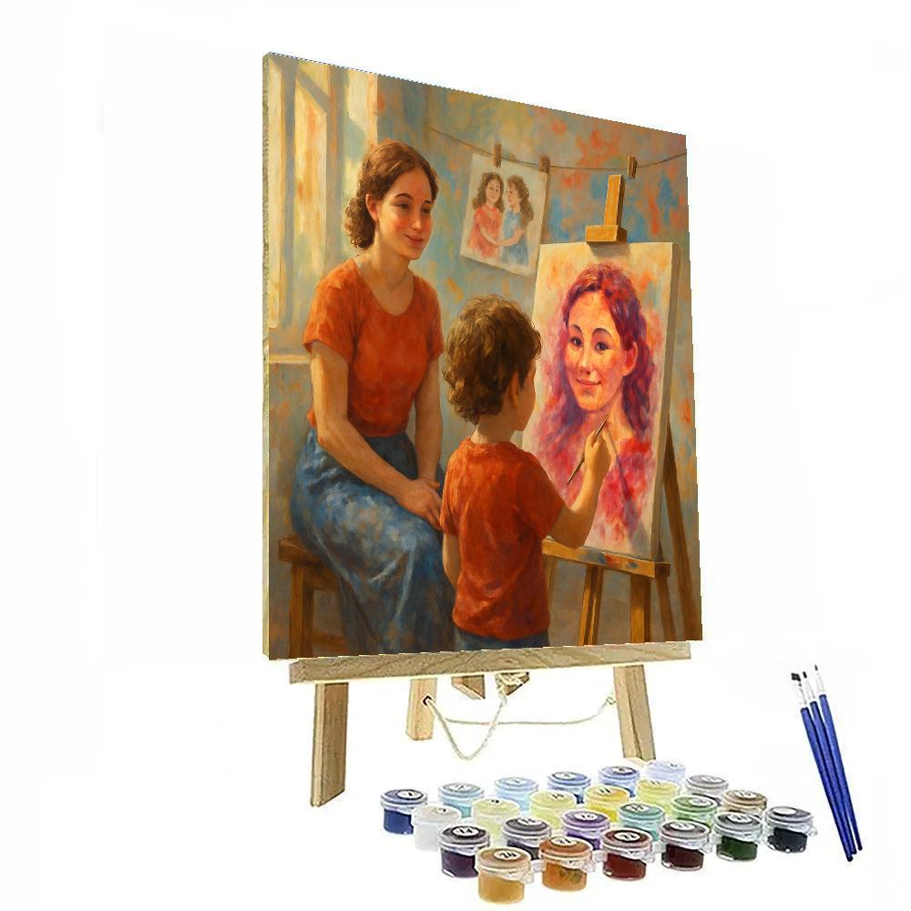 Art Studio Mothers Day Portrait Paint by numbers art