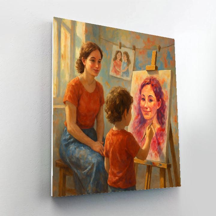Art Studio Mothers Day Portrait Paint by numbers artArt Studio Mothers Day Portrait - DIY Painting By Numbers Kit - Image 2