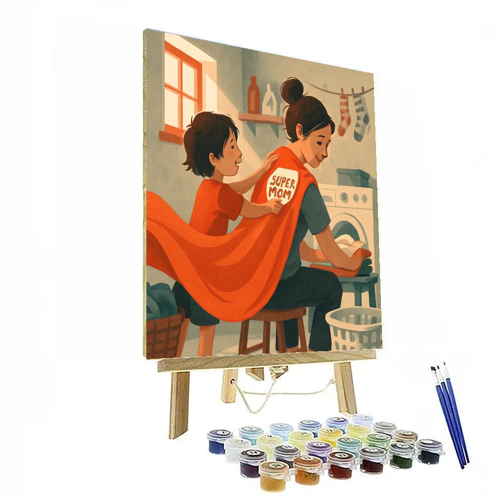 Laundry Room Superhero Mom paint by number