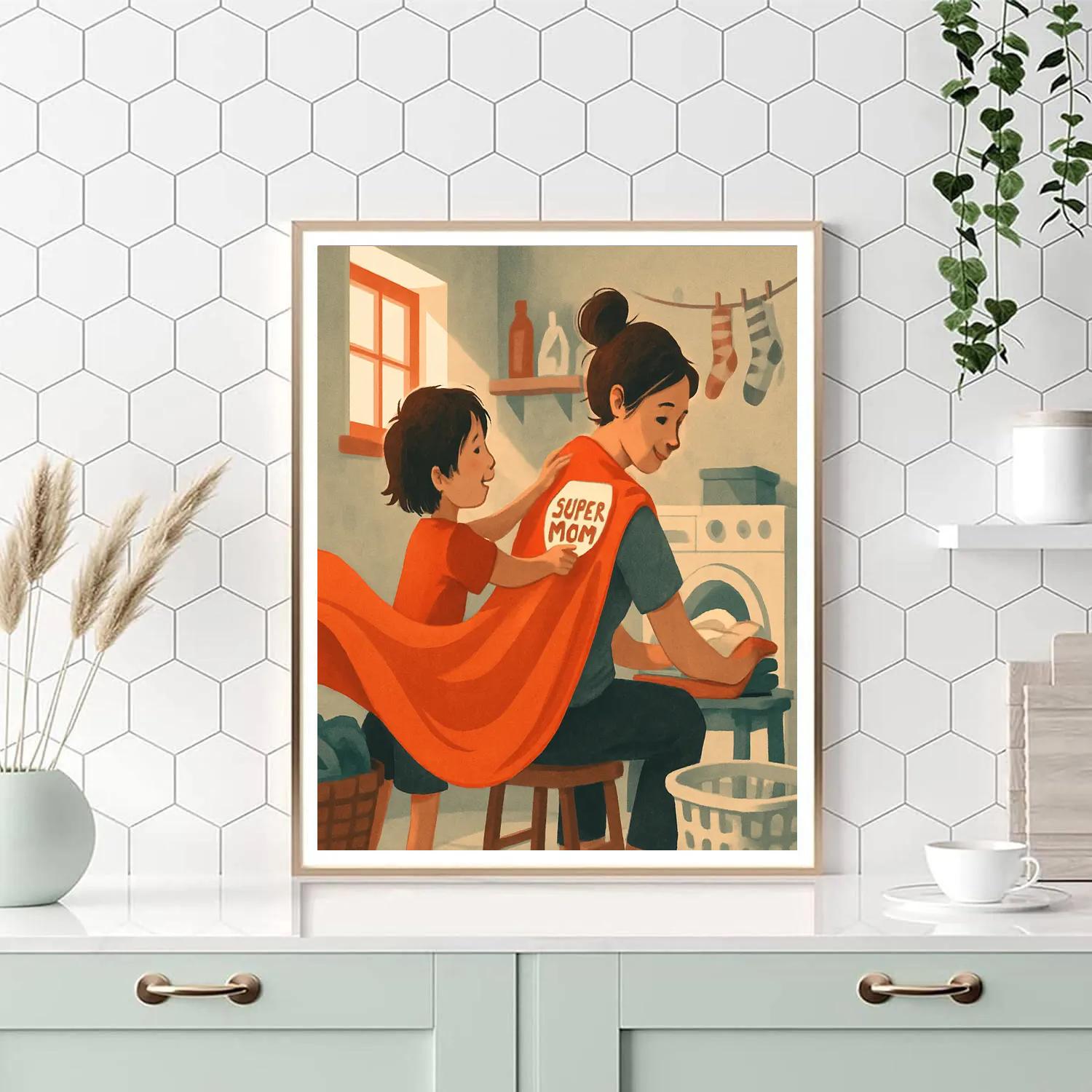 Laundry Room Superhero Mom paint by numberLaundry Room Superhero Mom - DIY Painting By Numbers Kit - Image 4