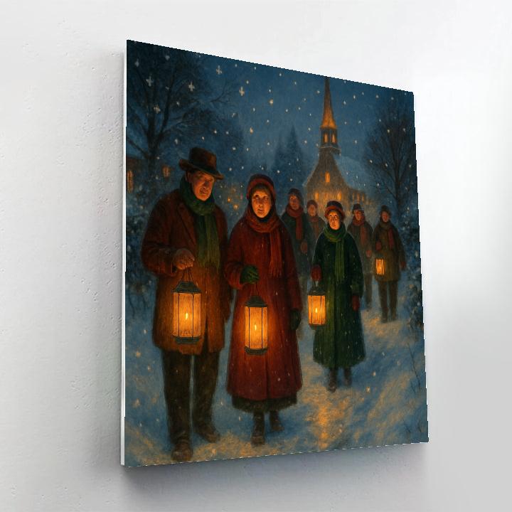 Snow Lantern Parade Paint by numbers kits