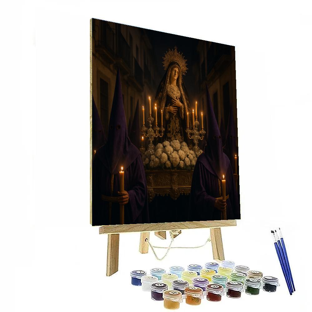 Semana Santa Procession In Seville paint by color