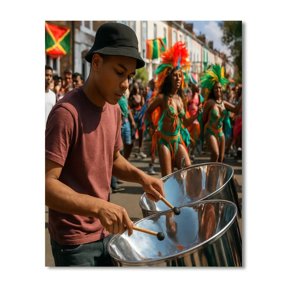 Notting Hill Carnival Steelpan Corner Number painting