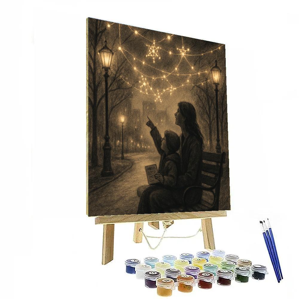 Park Bench Planetarium With Mom painting number kit