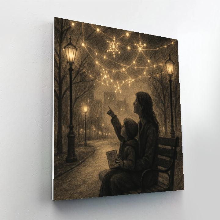 Park Bench Planetarium With Mom painting number kit