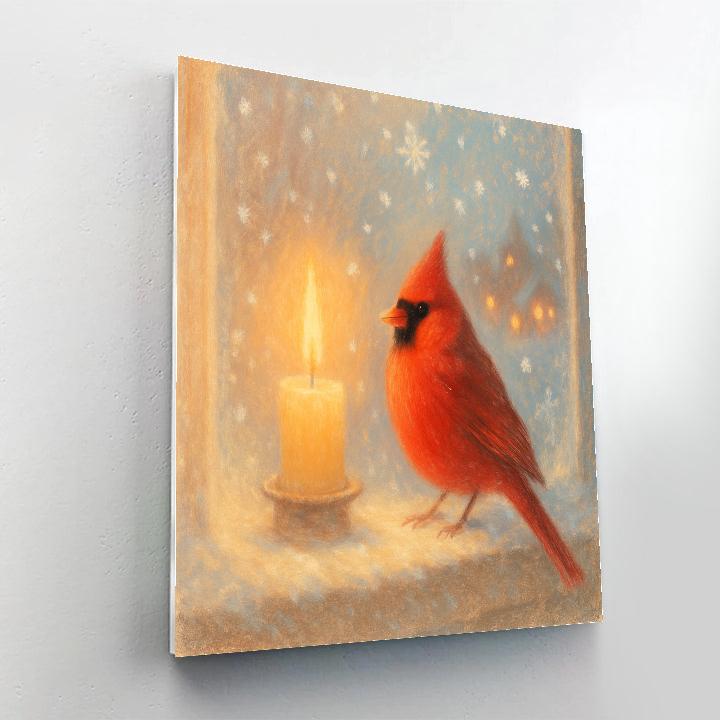 Cardinal At The Winter Window Paint by numbers kits