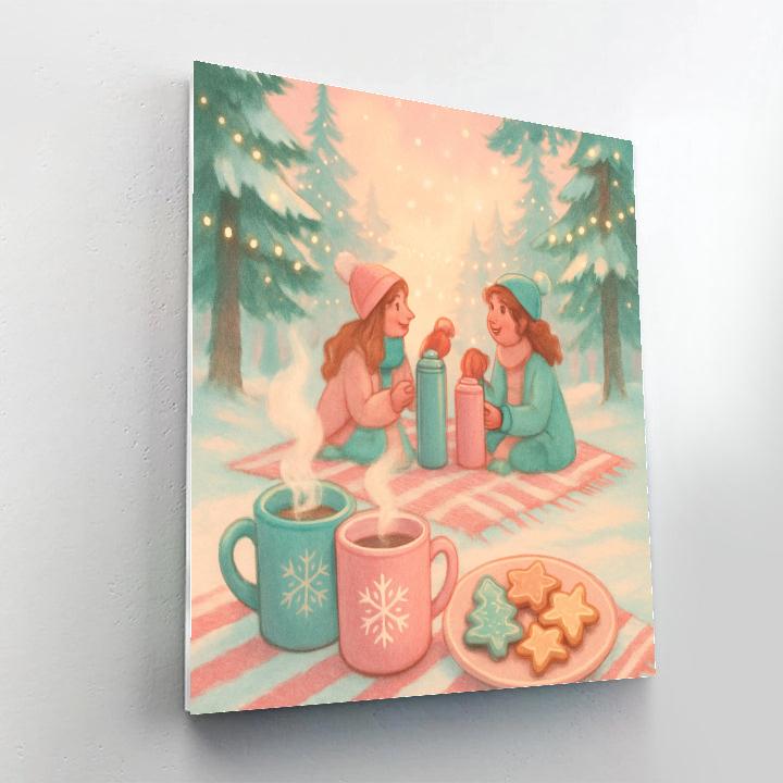 Peppermint Forest Picnic Number painting