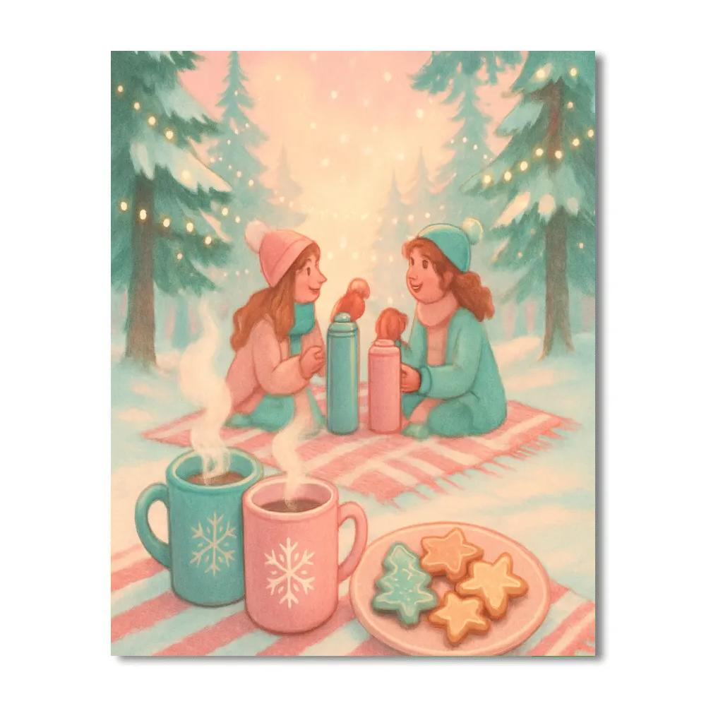 Peppermint Forest Picnic Number painting