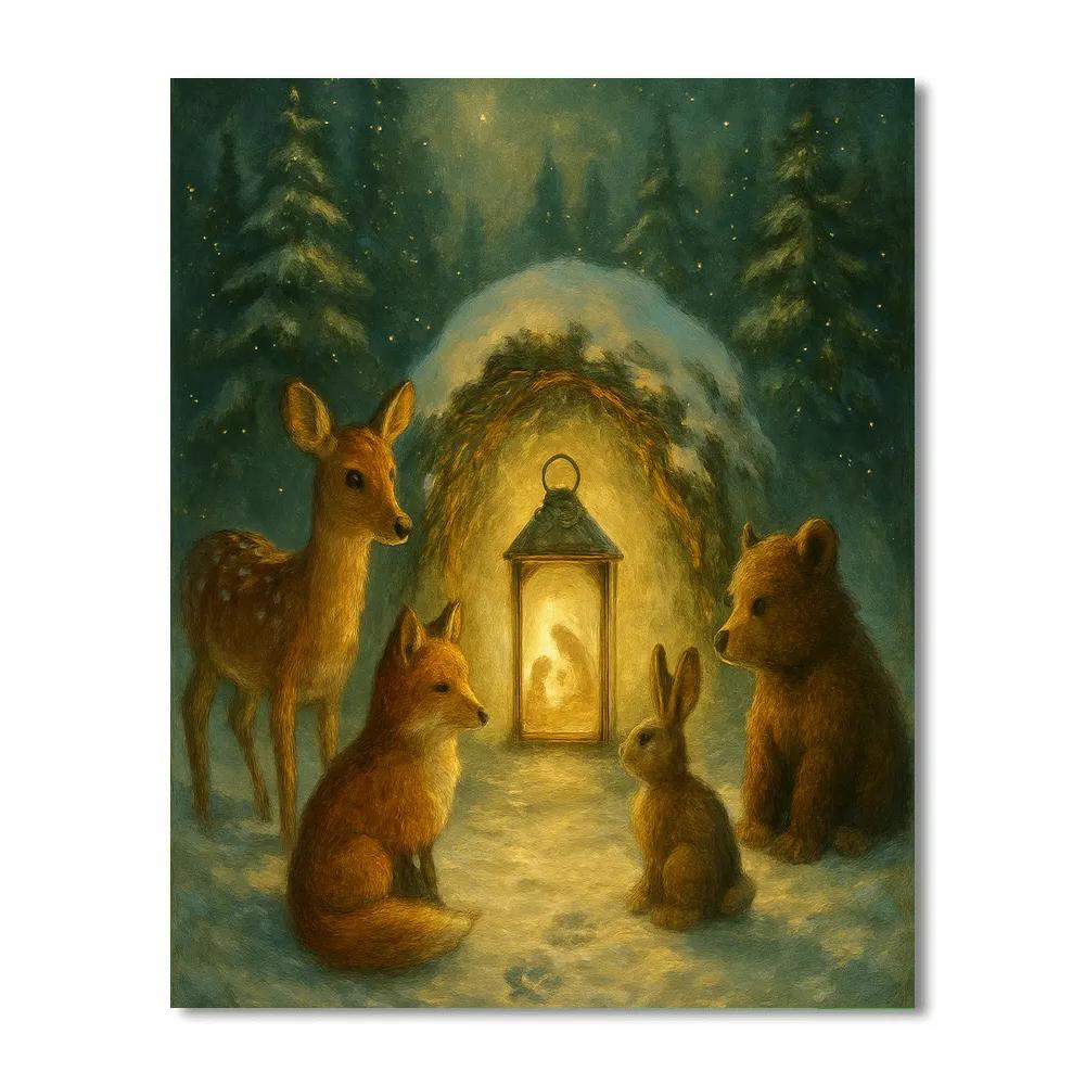Forest Nativity Of Light DIY paint by numbers