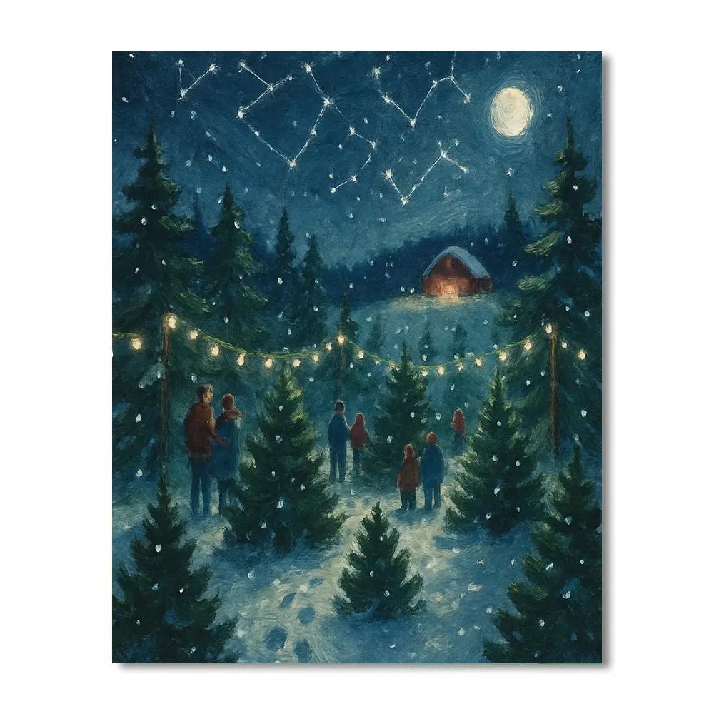Pine Constellation Tree Farm painting number kit