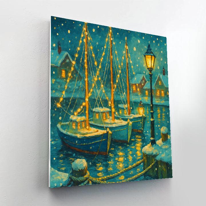 Starry Harbor Carol Boats Paint by numbers art
