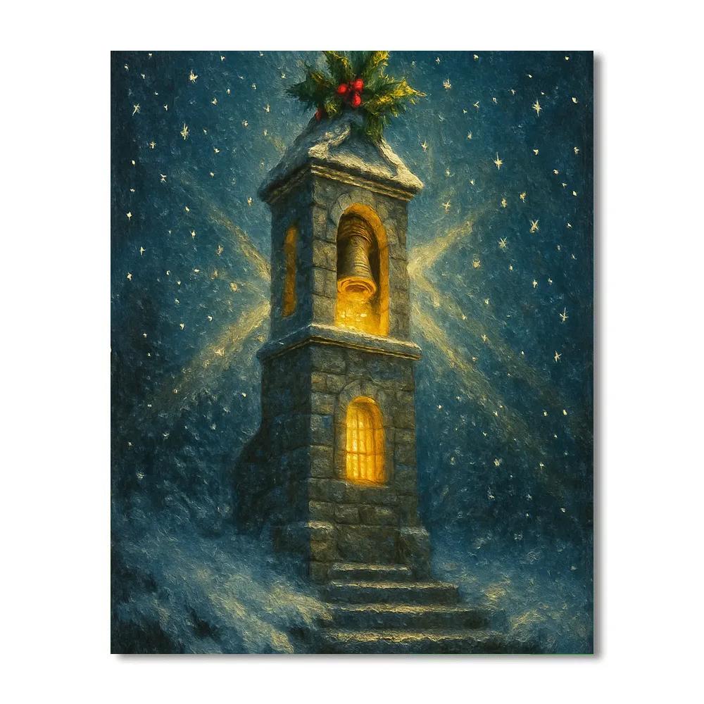 Bell Tower Snowlight paint by number