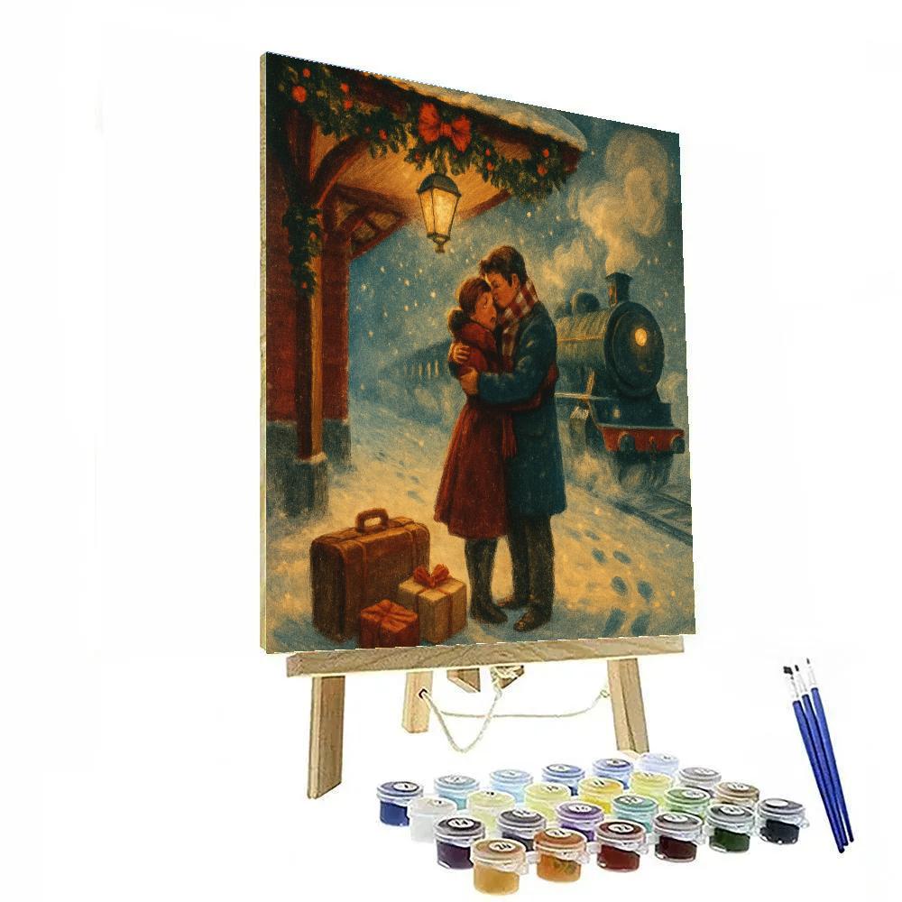 Holly Train Platform Reunion Paint by numbers art