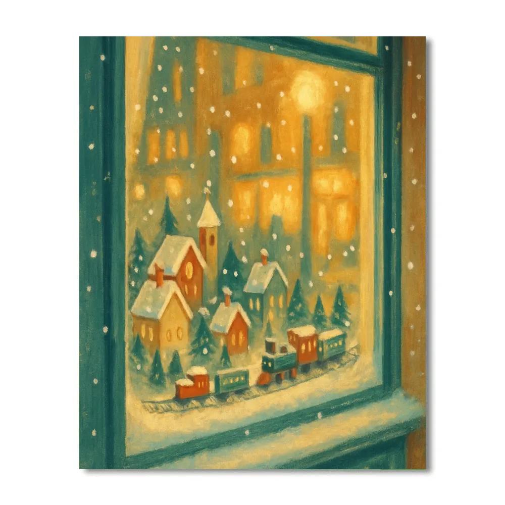 Midtown Pine Window Display Paint by numbers kits