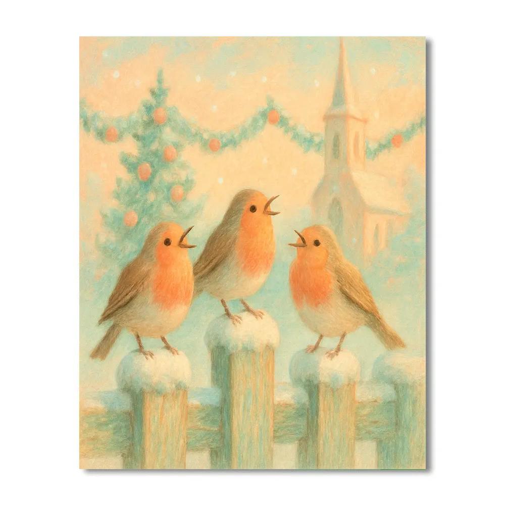 Snowcap Choir Of Robins paint by numbers