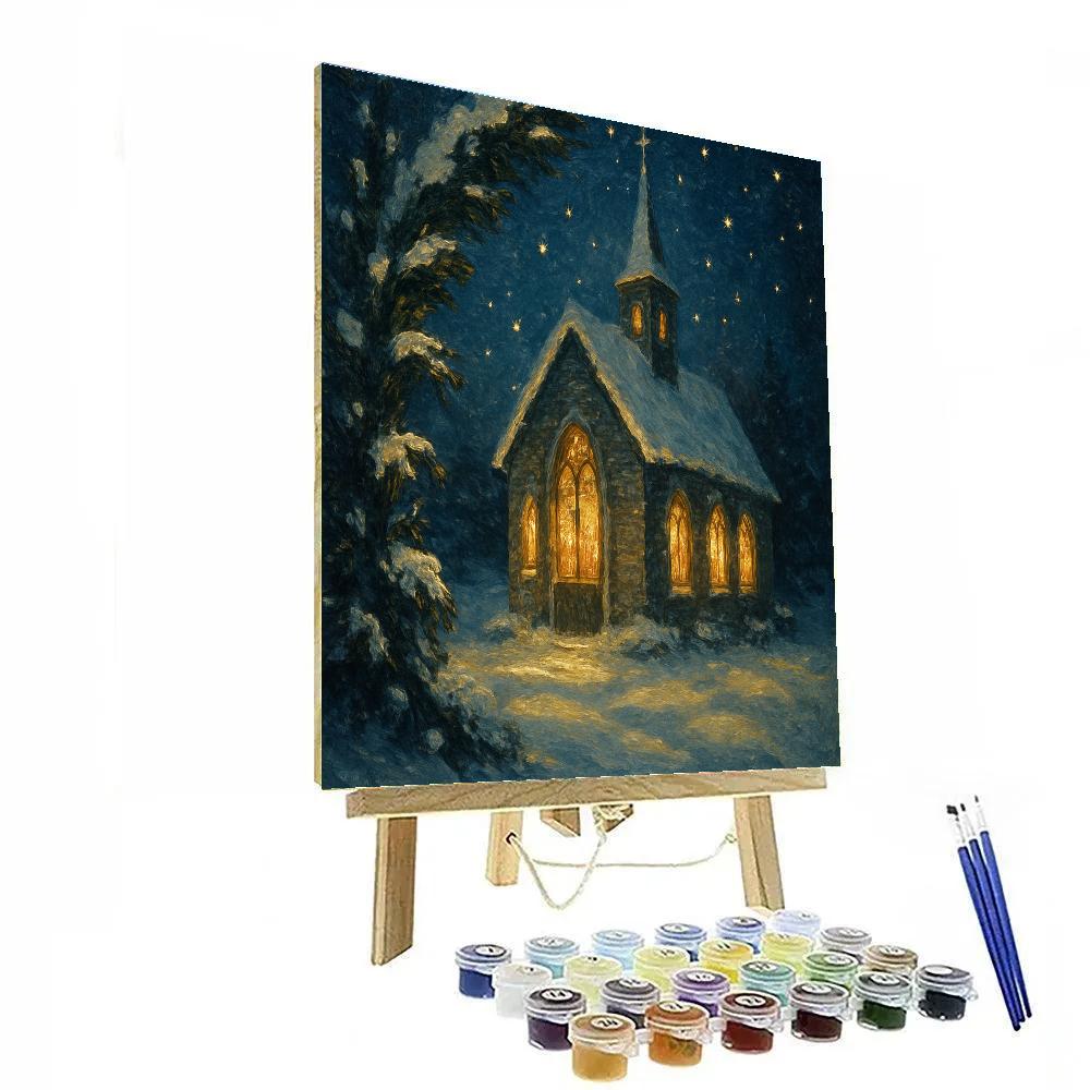 Frosted Chapel Midnight Mass Paint by numbers art