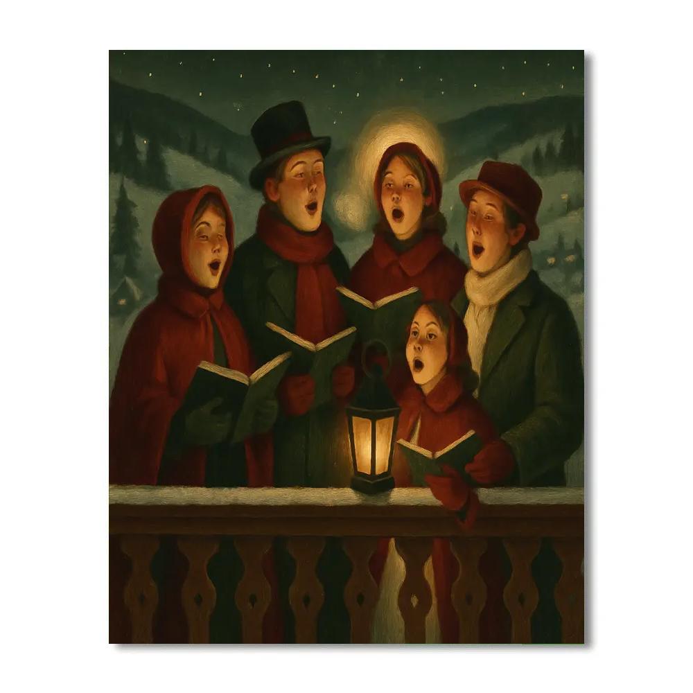 Alpine Choir Balcony Glow Numbered painting kits
