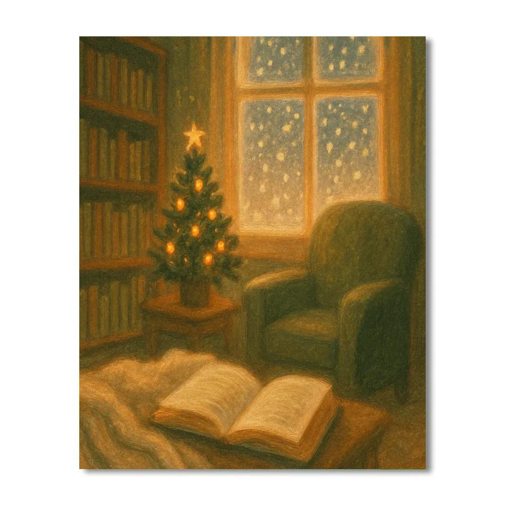Evergreen Library Nook Number painting
