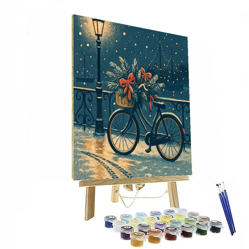 Harbor Fir Delivery Bicycle Paint by numbers art