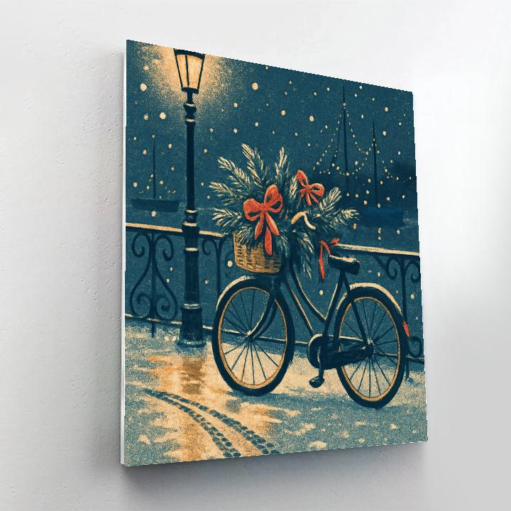 Harbor Fir Delivery Bicycle Paint by numbers art