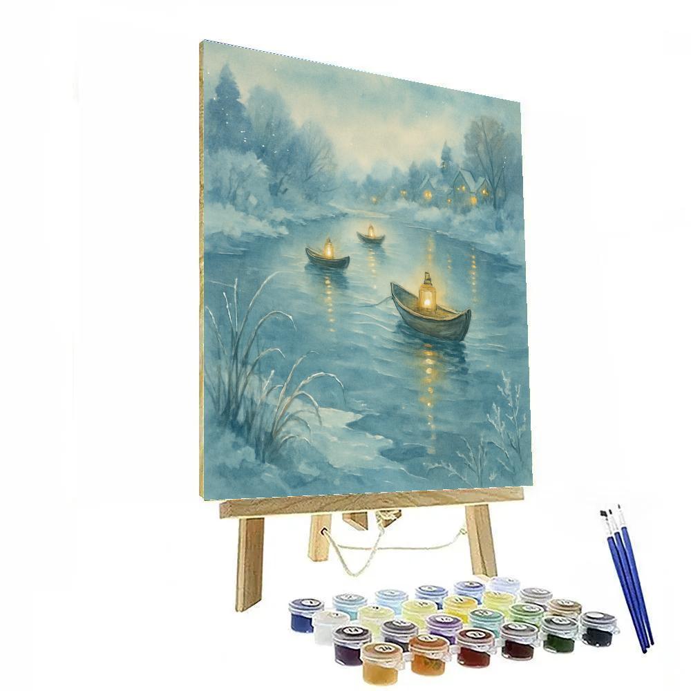 Frosted River Lantern Skiffs DIY paint by numbers