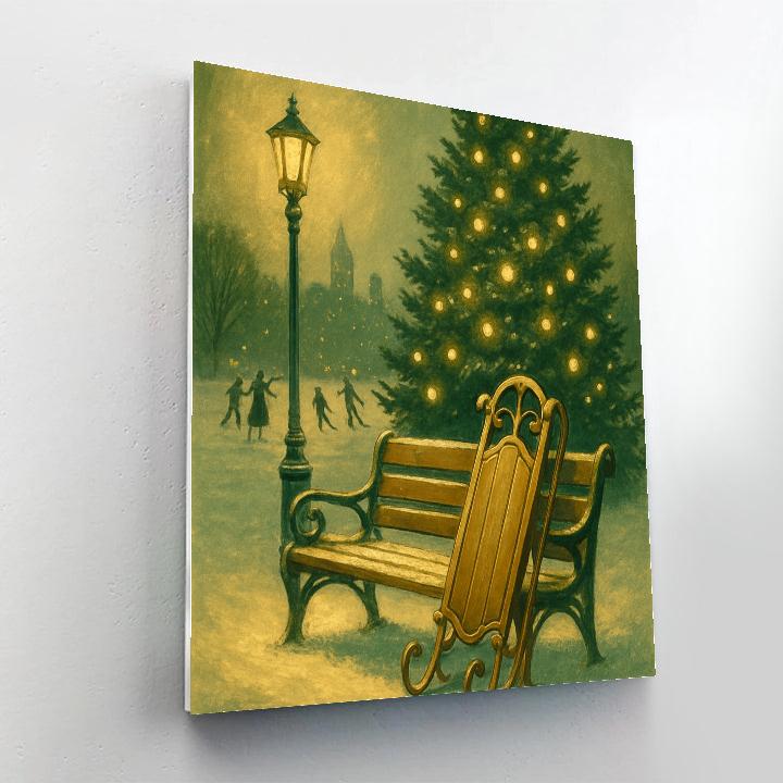 Gilded Sled And City Park Number painting