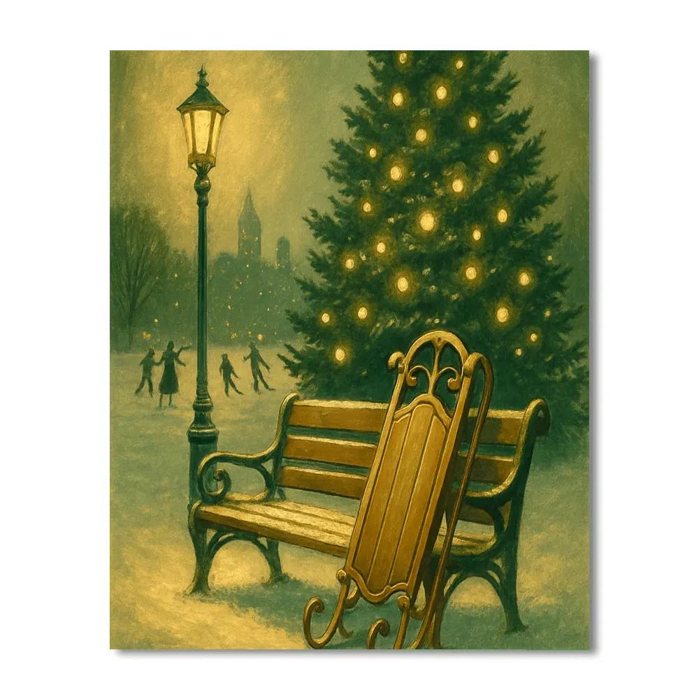 Gilded Sled And City Park Number painting