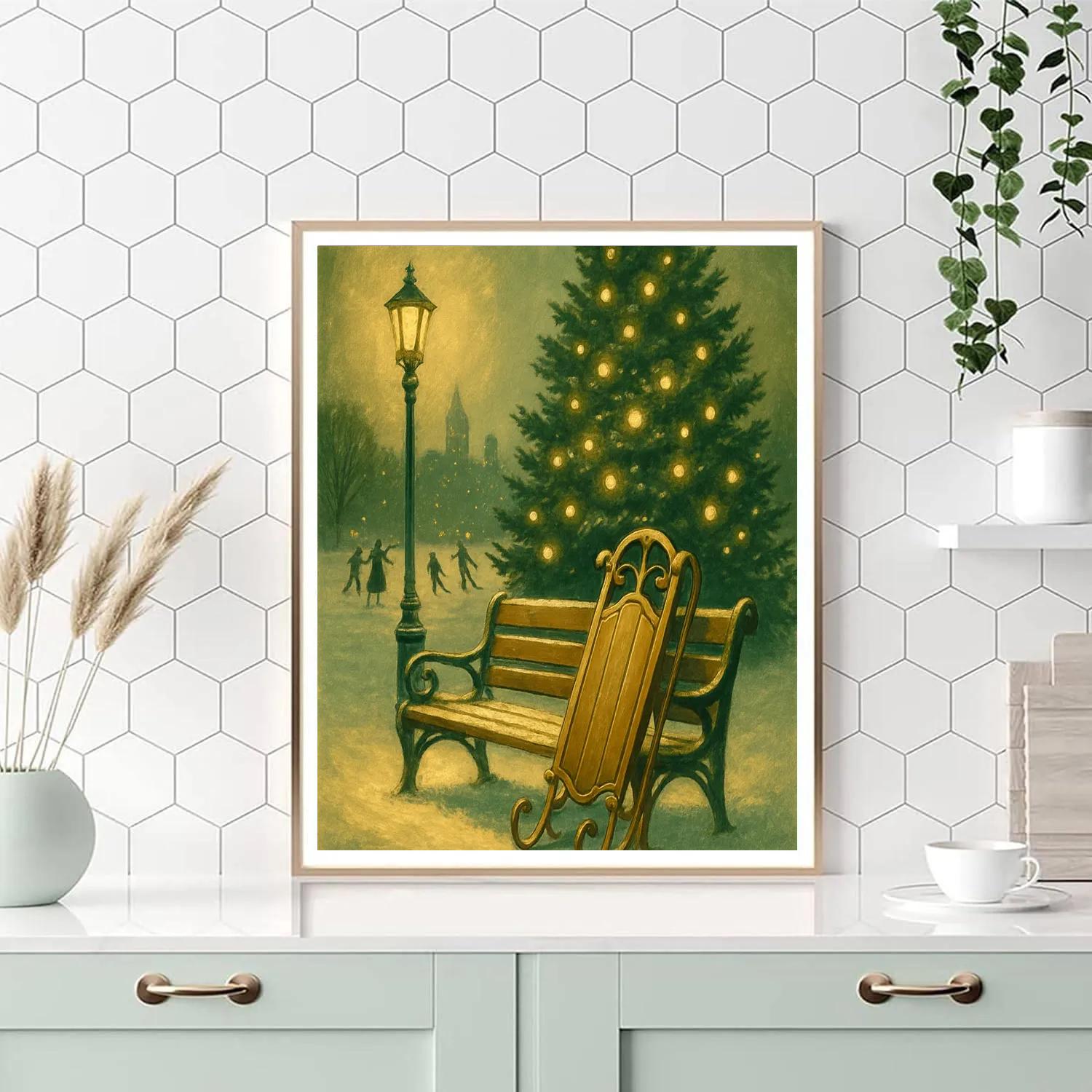 Gilded Sled And City Park Number painting
