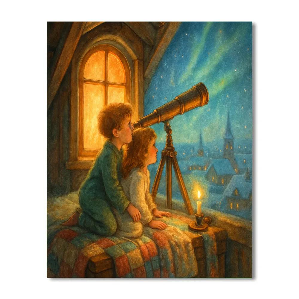 Snowbound Stargazer Attic DIY paint by numbers