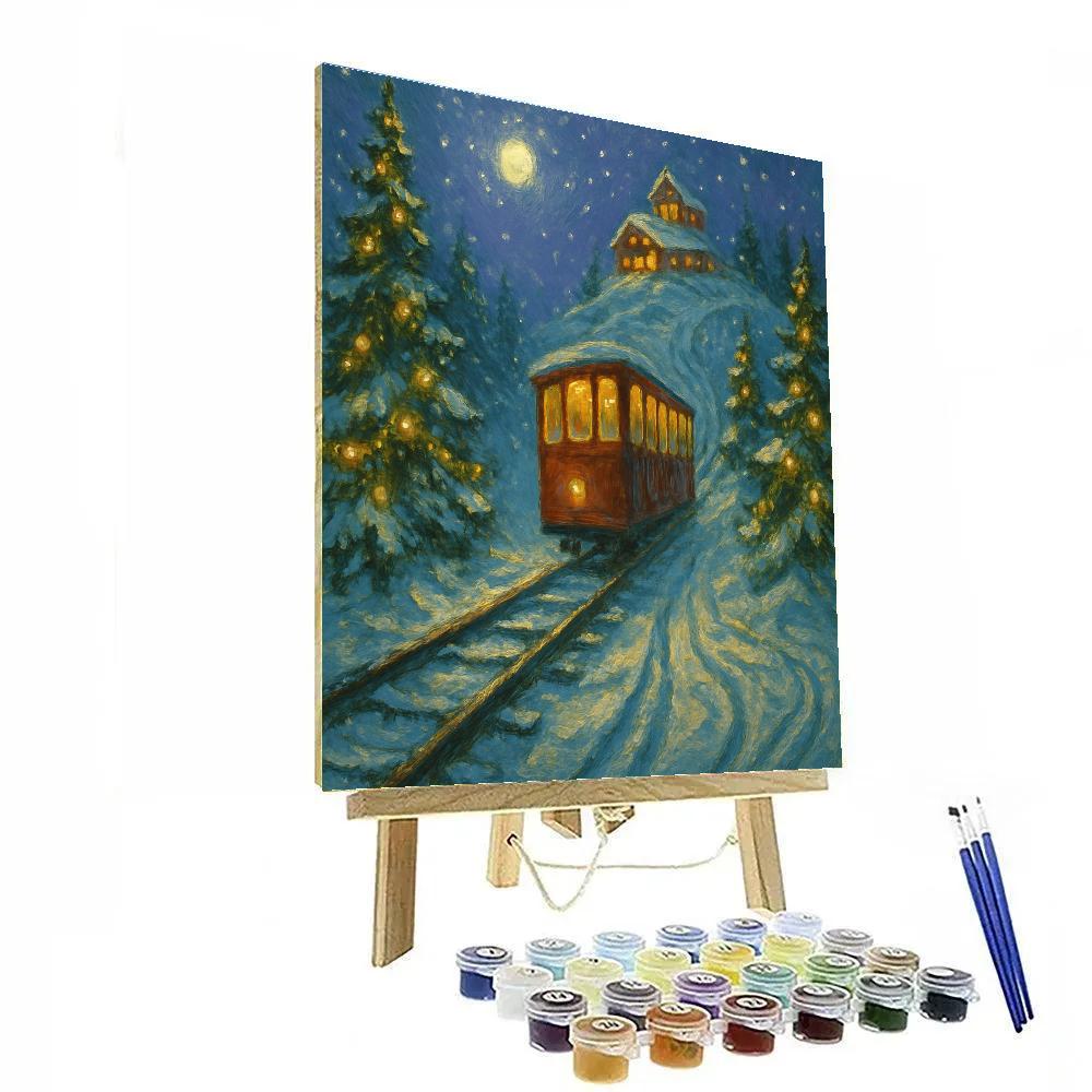 Evergreen Funicular Twilight Numbered painting kits