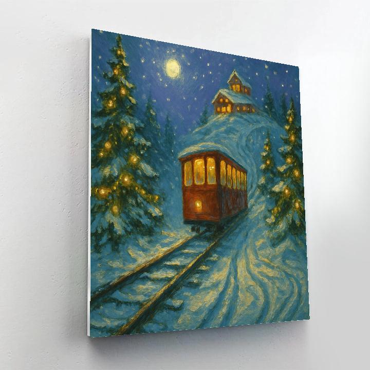 Evergreen Funicular Twilight Numbered painting kits