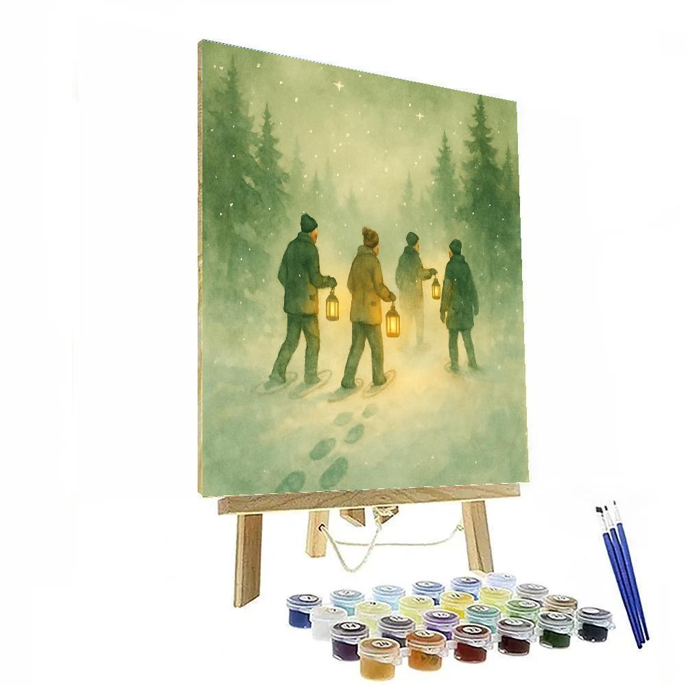 Candlelit Snowshoe Procession Number painting