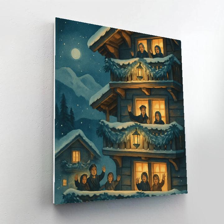 Blue Spruce Balconies Paint by numbers art