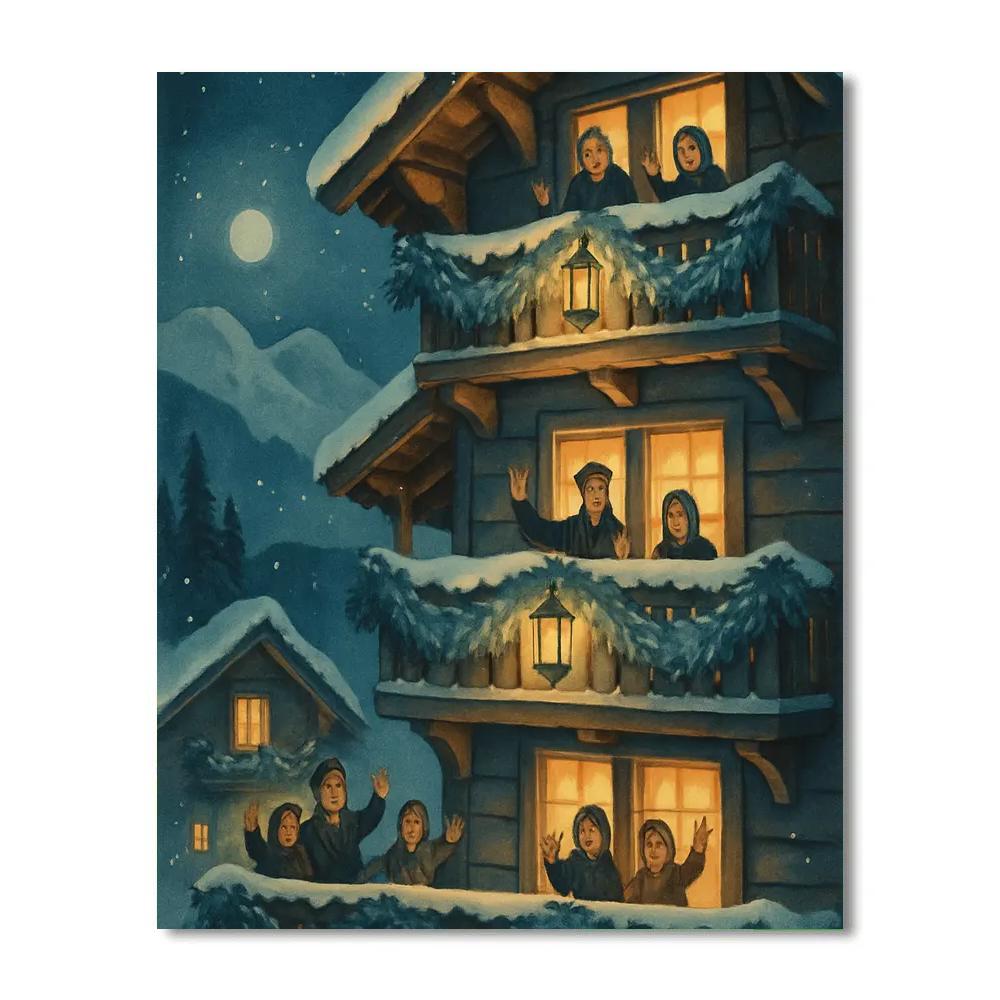 Blue Spruce Balconies Paint by numbers art