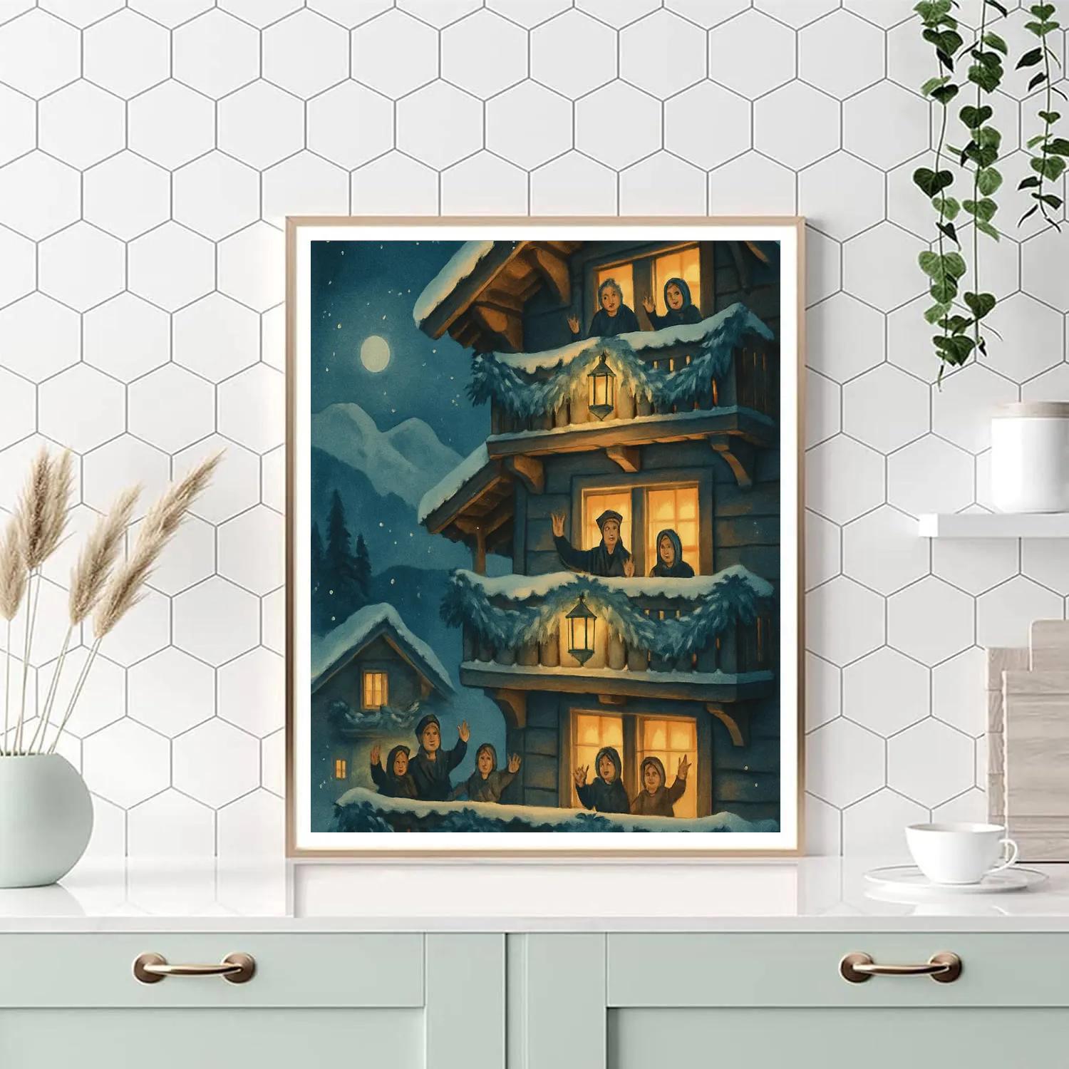 Blue Spruce Balconies Paint by numbers art
