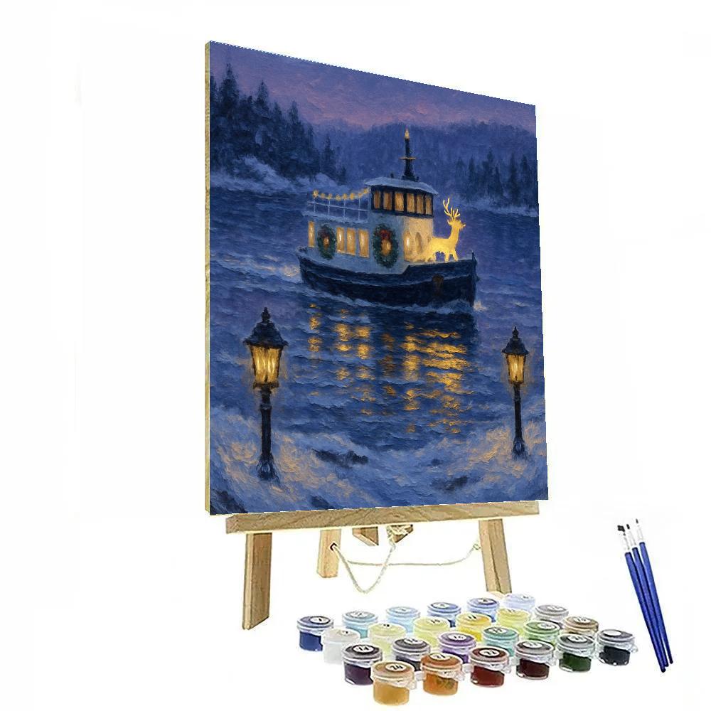 Reindeer Ferry At Dusk Number painting