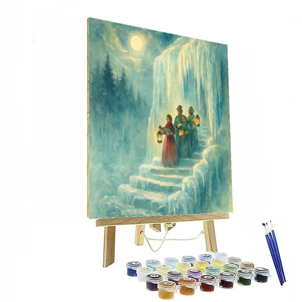 Frozen Waterfall Carol Steps DIY paint by numbers