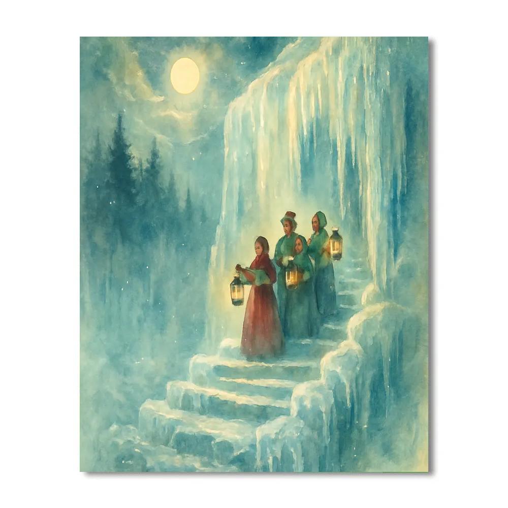 Frozen Waterfall Carol Steps DIY paint by numbers
